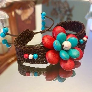 turquoise flower bracelet